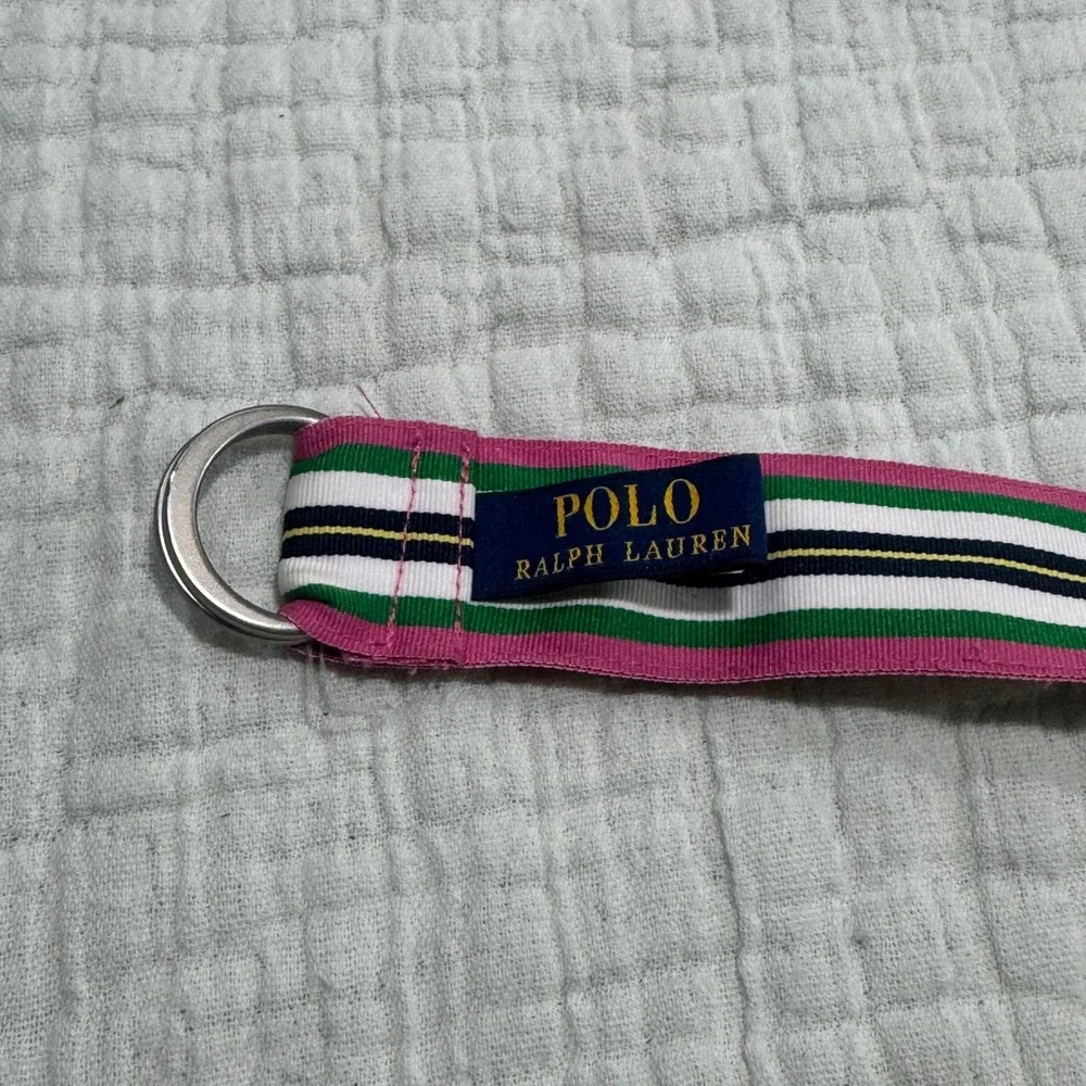 Polo Ralph Lauren Striped Colorful‎ Belt Double D Ring Size 29